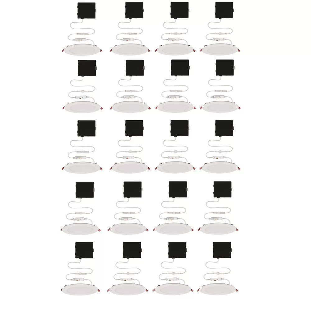 Commercial Electric 6 in. Selectable New Construction and Remodel Ultra Slim Canless Recessed Integrated LED Kit (20-Pack)