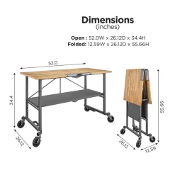 Cosco 66765DKG1E SmartFold Portable Workbench/Folding Utility Table (Gray Steel Frame)