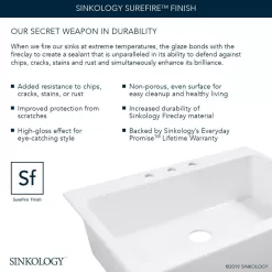 SINKOLOGY Josephine 34 in. 1-Hole Quick-Fit Farmhouse Apron Front Drop-in Single Bowl Crisp White Fireclay Kitchen Sink