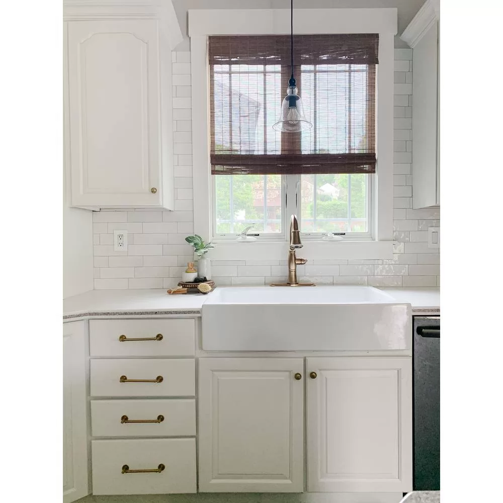 SINKOLOGY Josephine 34 in. 1-Hole Quick-Fit Farmhouse Apron Front Drop-in Single Bowl Crisp White Fireclay Kitchen Sink