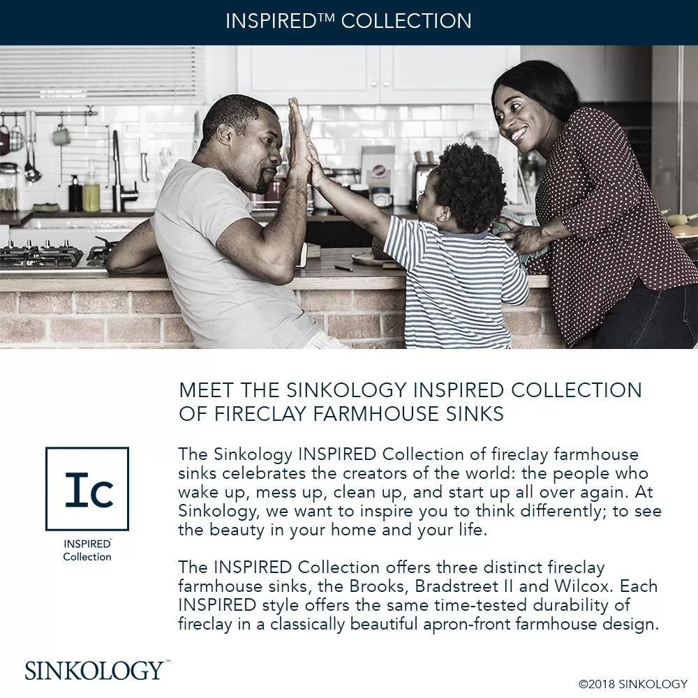SINKOLOGY SK499-30FC Bradstreet II 30 in. Farmhouse Apron Front Undermount Single Bowl Crisp White Fireclay Kitchen Sink