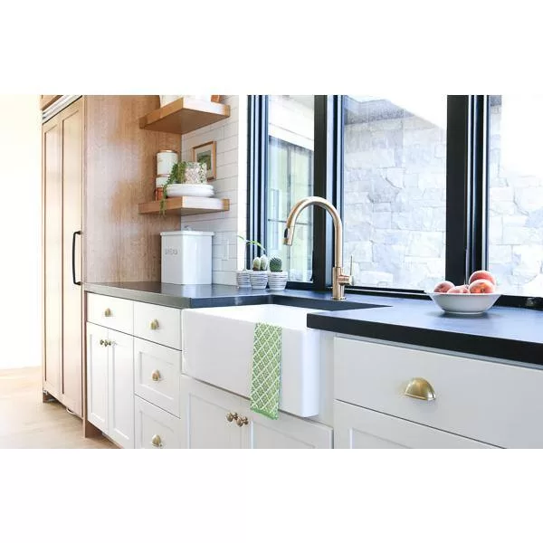 SINKOLOGY SK499-30FC Bradstreet II 30 in. Farmhouse Apron Front Undermount Single Bowl Crisp White Fireclay Kitchen Sink