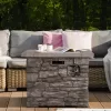 VEIKOUS PG0601-04-5 Outdoor Propane Gas Fire Pit 31 in. Square Fire Table for Outside Patio with Free Lava Rocks and Cover