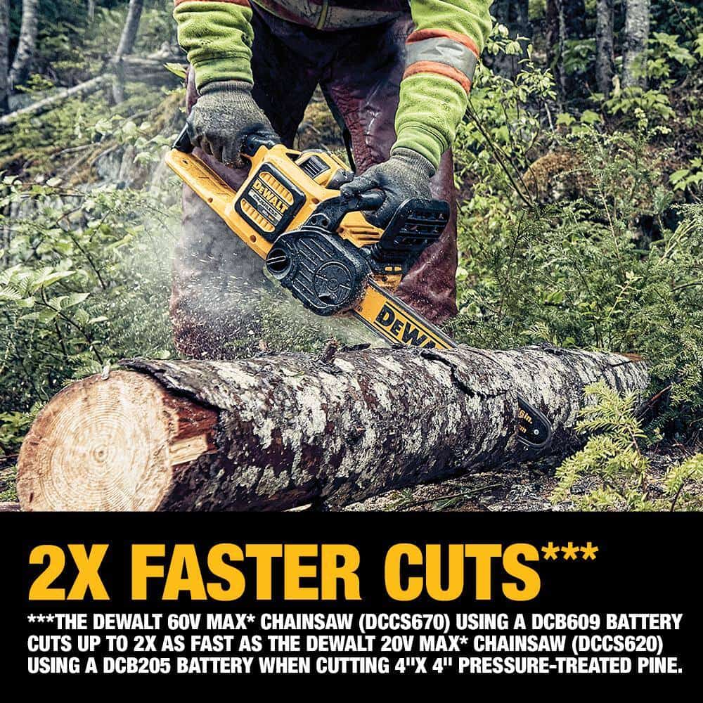 DEWALT FLEXVOLT 60V MAX 16in. Brushless Cordless Battery Powered Chainsaw Kit with (1) FLEXVOLT 2 Ah Battery & Charger