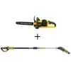 DEWALT 60V MAX 16 in. Brushless Battery Powered Chainsaw Kit with (1) FLEXVOLT 2Ah Battery & Charger & Pole Saw