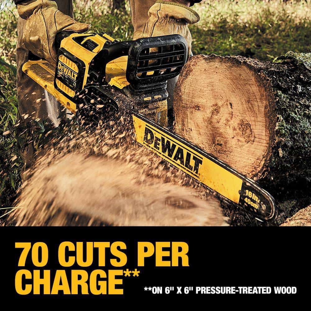 DEWALT 60V MAX 16 in. Brushless Battery Powered Chainsaw Kit with (1) FLEXVOLT 2Ah Battery & Charger & Pole Saw