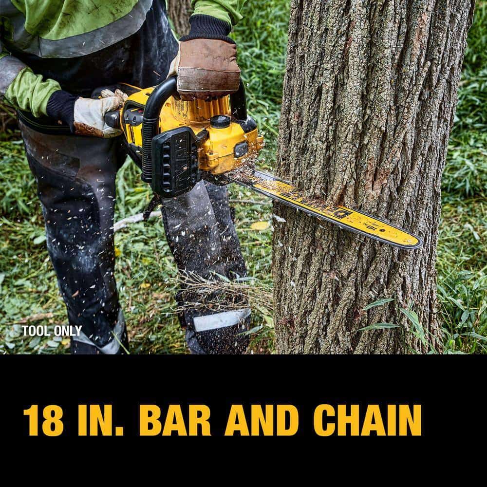 DEWALT FLEXVOLT 60V MAX 18 in. Brushless Cordless Battery Powered Chainsaw Kit with (1) FLEXVOLT 3 Ah Battery & Charger