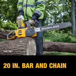 DEWALT FLEXVOLT 60V MAX 20 in. Brushless Electric Cordless Chainsaw Kit and Carry Case with (1) FLEXVOLT 4 Ah Battery & Charger
