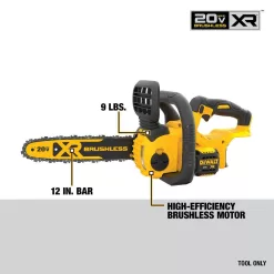 DEWALT 20V MAX 125 MPH 450 CFM Brushless Cordless Battery Powered Handheld Leaf Blower Kit & Cordless Chainsaw (Tool Only)