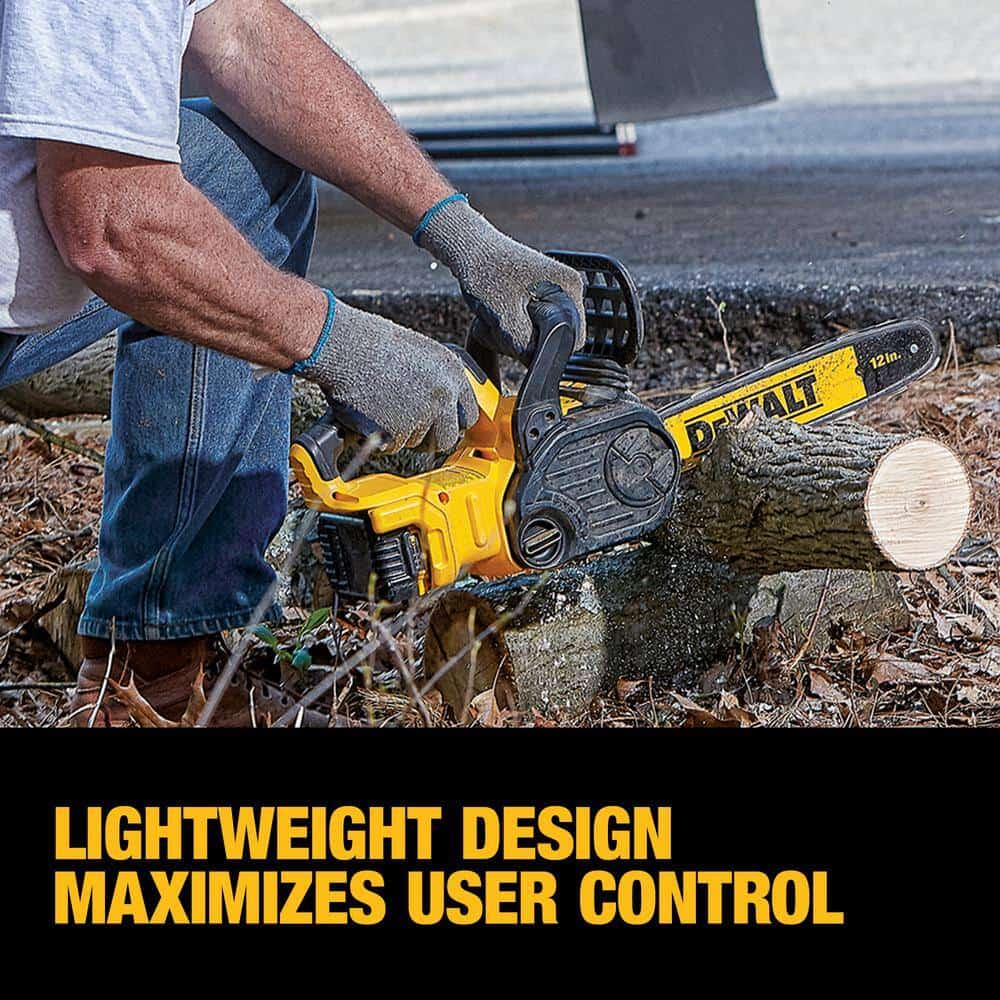 DEWALT 20V MAX 125 MPH 450 CFM Brushless Cordless Battery Powered Handheld Leaf Blower Kit & Cordless Chainsaw (Tool Only)