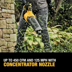 DEWALT 20V MAX 125 MPH 450 CFM Brushless Cordless Battery Powered Handheld Leaf Blower Kit & Cordless Chainsaw (Tool Only)