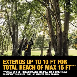 DEWALT 20V MAX 8 in. Cordless Battery Powered Pole Saw Kit & 22 in. Cordless Pole Hedge Trimmer w/ (1) 4.0 Ah Battery & Charger