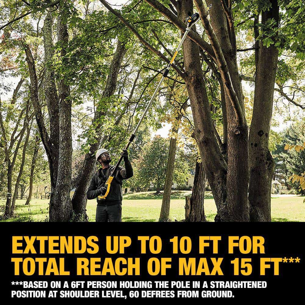 DEWALT 20V MAX 8 in. Cordless Battery Powered Pole Saw Kit & 22 in. Cordless Pole Hedge Trimmer w/ (1) 4.0 Ah Battery & Charger