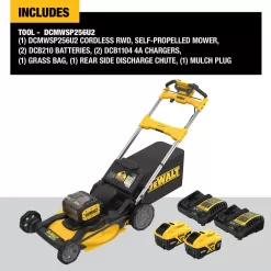 DEWALT 20V MAX 21 in. Brushless Cordless Battery Powered Self Propelled Lawn Mower Kit with (2) 10 Ah Batteries & Chargers