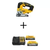 DEWALT DCS334BWP315-2C 20-Volt MAX XR Lithium-Ion Cordless Brushless Jigsaw with Powerstack 5.0 Ah and 1.7 Ah Batteries and Charger