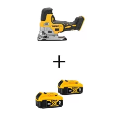 DEWALT DCS335BWCB205-2 20V MAX XR Lithium-Ion Cordless Barrel Grip Jigsaw with (2) 20V MAX XR Premium Lithium-Ion 5.0Ah Battery Packs