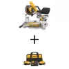 DEWALT DCS361BWCB246CK 20V MAX Lithium-Ion Cordless 7-1/4 in. Sliding Miter Saw with 6.0 Ah Battery, 4.0 Ah Battery, Charger and Bag