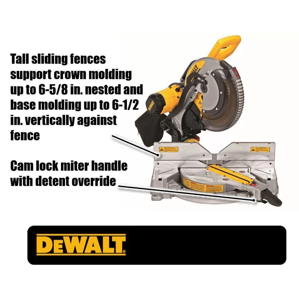 DEWALT DWS716WDWX724 15 Amp Corded 12 in. Compound Double Bevel Miter Saw with 29.8 lbs. Compact Miter Saw Stand with 500 lbs. Capacity