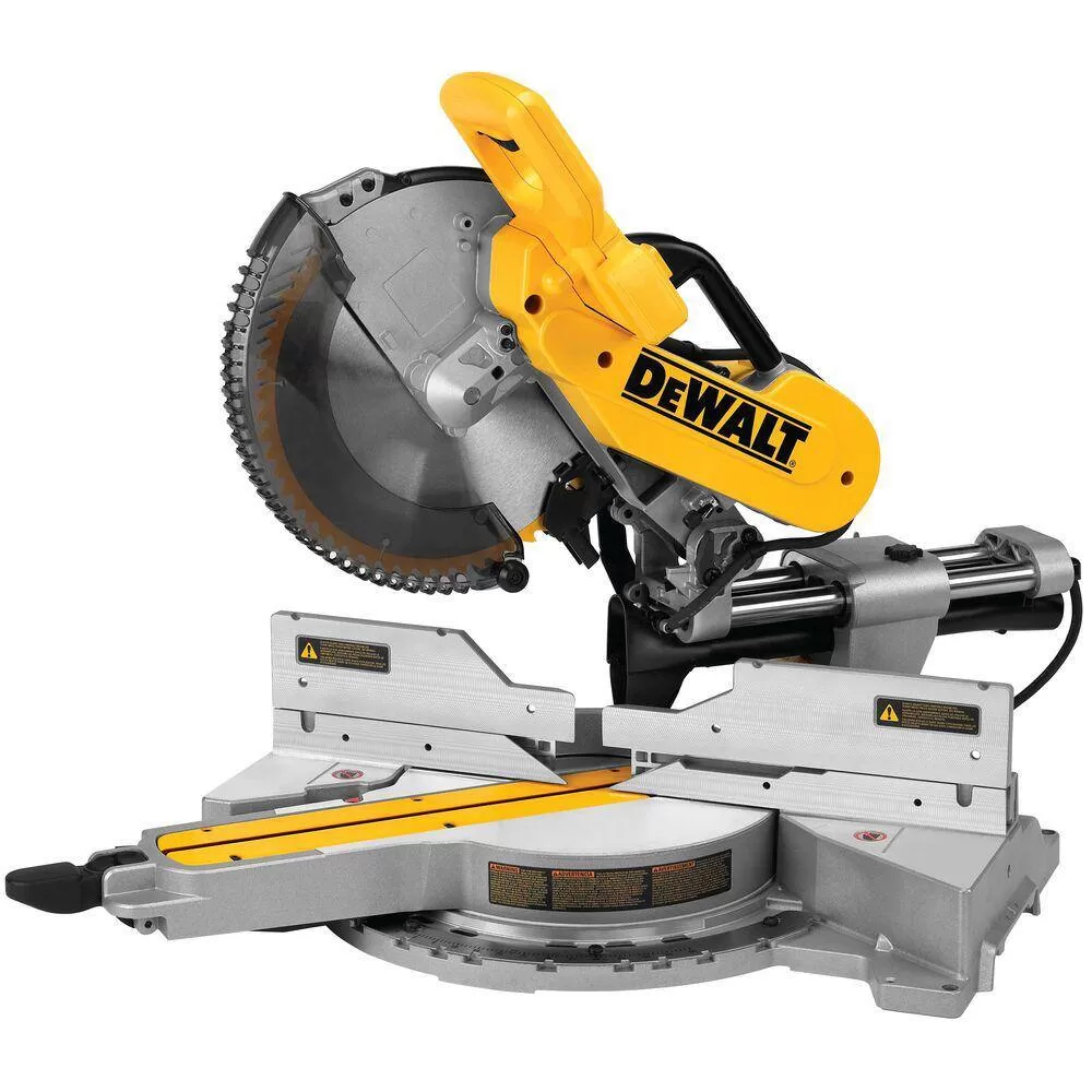 DEWALT DWS779WDWX725B 15 Amp Corded 12 in. Double Bevel Sliding Compound Miter Saw, Blade Wrench, Material Clamp and Heavy-Duty Work Stand