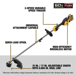 DEWALT DCKO266X1 FLEXVOLT 60V MAX Cordless Battery Powered String Trimmer & Blower Combo Kit