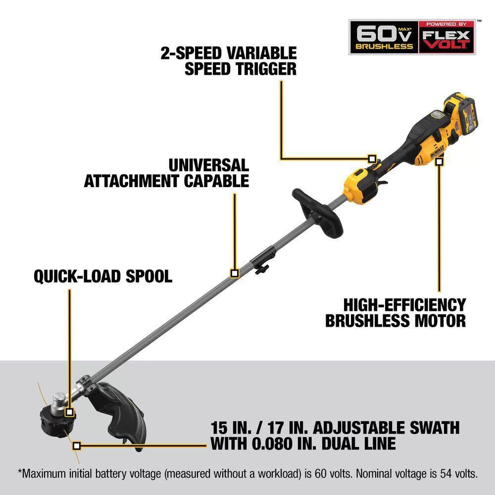 DEWALT DCKO266X1 FLEXVOLT 60V MAX Cordless Battery Powered String Trimmer & Blower Combo Kit
