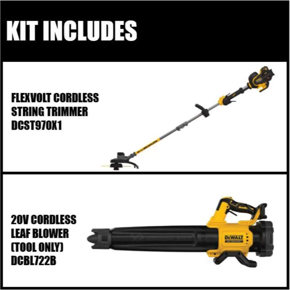 DEWALT 60V MAX Brushless Cordless Battery Powered String Trimmer Kit, (1) Battery & Charger, Cordless Leaf Blower (Tool Only)