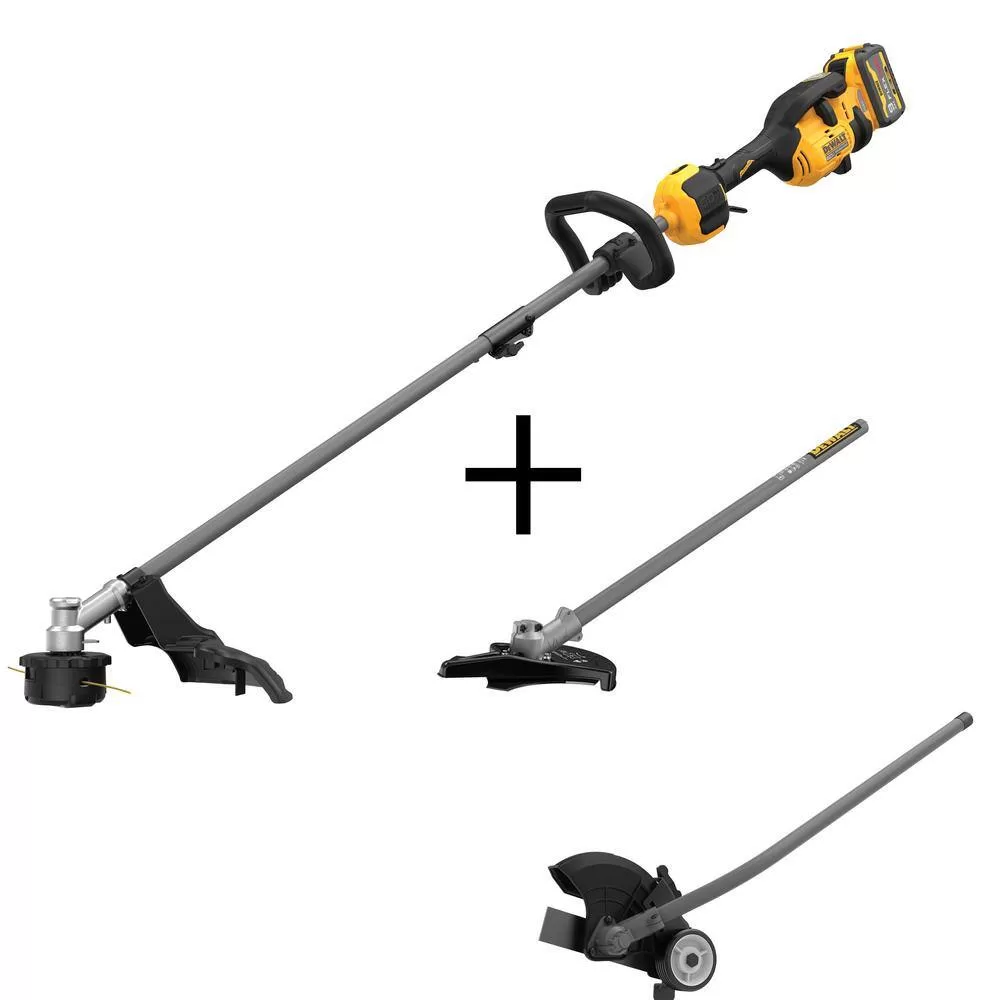 DEWALT 60V MAX Brushless Cordless Battery Powered Attachment Capable String Trimmer Kit with Brush Cutter & Edger Attachments