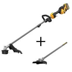 DEWALT DCST972X1WAS5BC 60V MAX Brushless Cordless Battery Powered Attachment Capable String Trimmer Kit & Brush Cutter Attachment