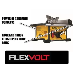 DEWALT DCS7485BWDCB606 FLEXVOLT 60V MAX Cordless Brushless 8-1/4 in. Table Saw Kit with FLEXVOLT 20V/60V MAX Lithium-Ion 6.0Ah Battery Pack