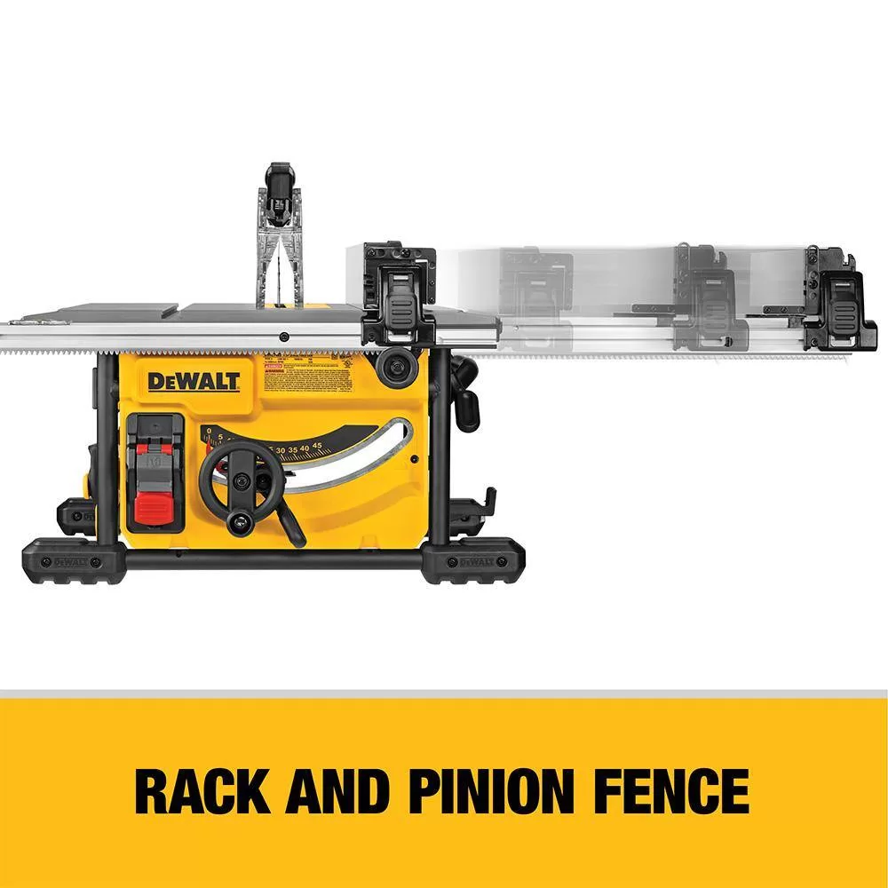 DEWALT DWE7485W7440 15 Amp Corded 8-1/4 in. Compact Jobsite Table Saw and Heavy-Duty Rolling Table Saw Stand
