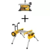 DEWALT DWE7485WW7440RS 15 Amp Corded 8-1/4 in. Compact Portable Jobsite Tablesaw with Heavy-Duty Rolling Stand with Quick-Connect Brackets