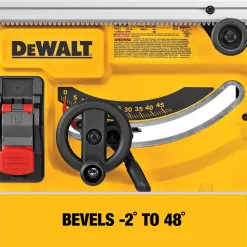 DEWALT DWE7485WW7440RS 15 Amp Corded 8-1/4 in. Compact Portable Jobsite Tablesaw with Heavy-Duty Rolling Stand with Quick-Connect Brackets