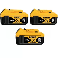 DEWALT DCB205-3 20V MAX XR Premium Lithium-Ion 5.0Ah Battery (3 Pack)