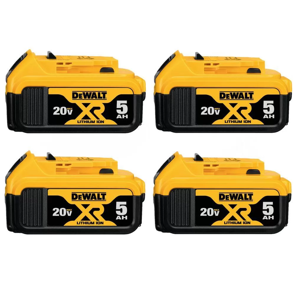 DEWALT DCB205-4 20V MAX XR Premium Lithium-Ion 5.0Ah Battery (4 Pack)
