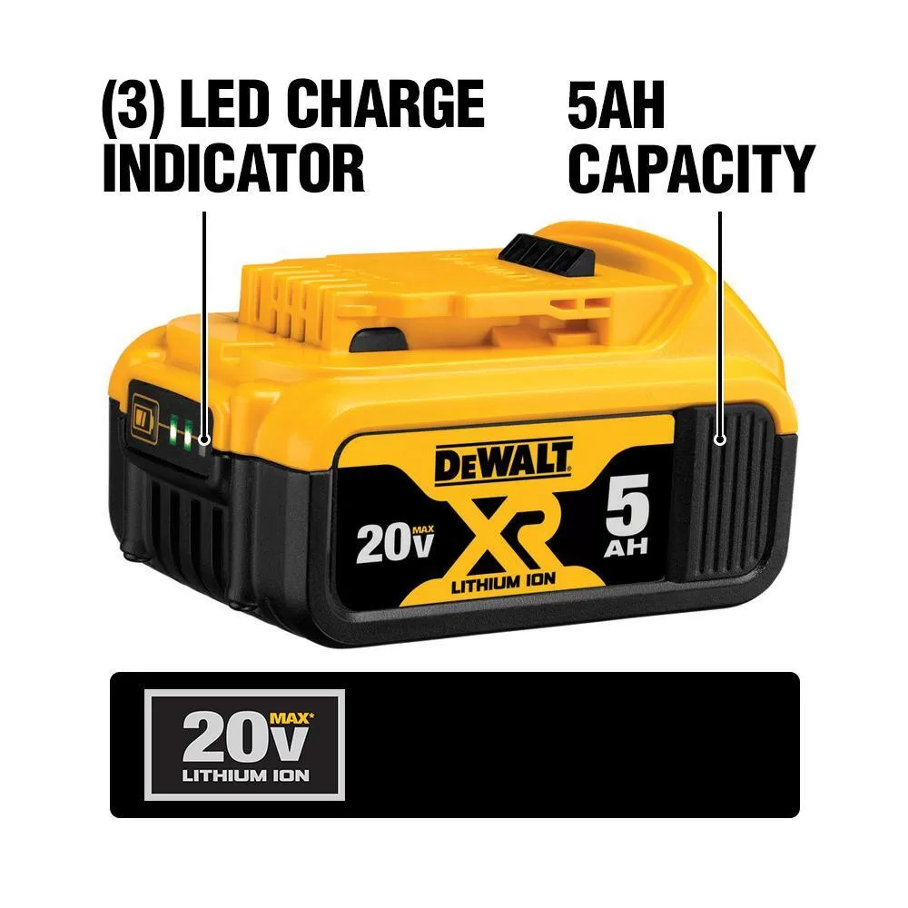 DEWALT DCB205-4 20V MAX XR Premium Lithium-Ion 5.0Ah Battery (4 Pack)