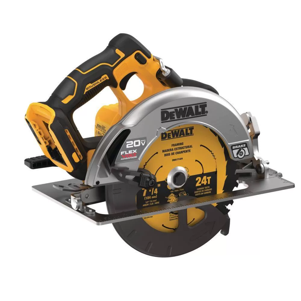 DEWALT DCS573BDCB246CK 20V MAX Cordless Brushless 7-1/4 in. Circular Saw, (1) 20V 6.0Ah and (1) 20V 4.0Ah Batteries, and Charger