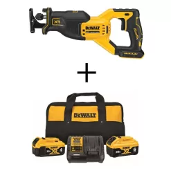 DEWALT DCB246CKWCS382B 20-Volt MAX XR Cordless Brushless Reciprocating Saw with 20-Volt MAX XR Premium Lithium-Ion 6.0Ah and 4.0Ah Starter Kit
