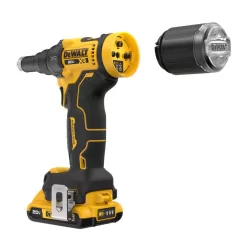 DEWALT DCF403D1 20-Volt Maximum XR Lithium-Ion Brushless Cordless 3/16 in. Rivet Tool Kit with two 2.0Ah Batteries, Charger and Bag
