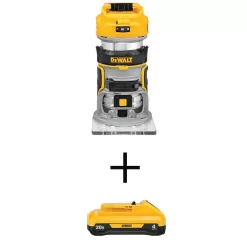DEWALT 20-Volt MAX XR Cordless Brushless Compact Fixed Base Router with 20-Volt MAX Compact Lithium-Ion 4.0Ah Battery Pack