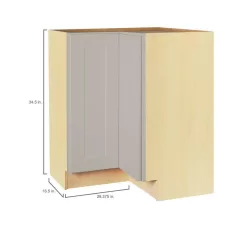 Hampton Bay Shaker 28.5 in. W x 16.5 in. D x 34.5 in. H Assembled Lazy Susan Corner Base Kitchen Cabinet in Dove Gray