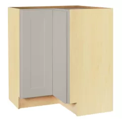 Hampton Bay Shaker 28.5 in. W x 16.5 in. D x 34.5 in. H Assembled Lazy Susan Corner Base Kitchen Cabinet in Dove Gray
