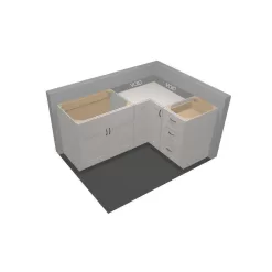 Hampton Bay Shaker 28.5 in. W x 16.5 in. D x 34.5 in. H Assembled Lazy Susan Corner Base Kitchen Cabinet in Dove Gray