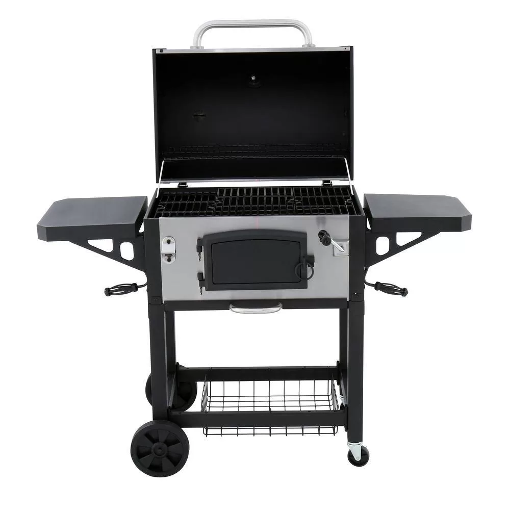 Dyna-Glo DGN486SNC-D Heavy-Duty Large Charcoal Grill in Black and Stainless Steel