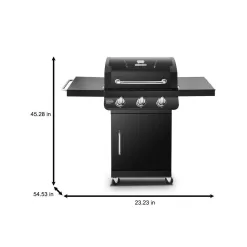Dyna-Glo DGP397CNN-D Premier 3-Burner Natural Gas Grill in Black with Folding Side Tables
