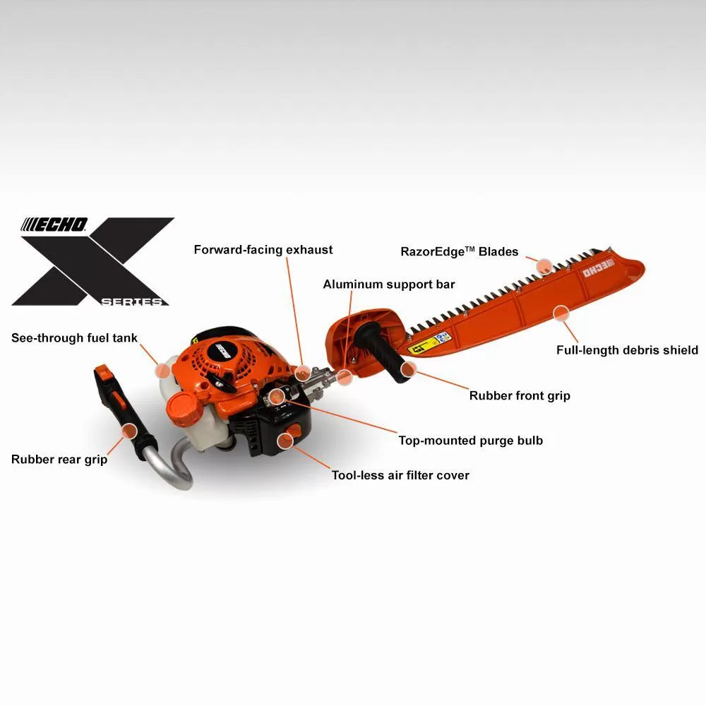 ECHO HCS-2810 28 in. 21.2 cc Gas 2-Stroke Engine X Series Single-Sided Hedge Trimmer