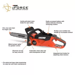 ECHO 56V Cordless Battery String Trimmer, Blower & Chainsaw Combo Kit w/ 2.5Ah and 5.0Ah Battery and Charger (3-Tool)