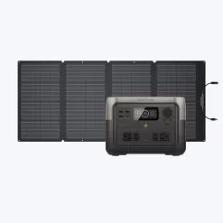 EcoFlow RIVER2Max+160W 500W Output/1000W Peak Push-Button Start Solar Generator RIVER 2 Max with 160W Solar Panel