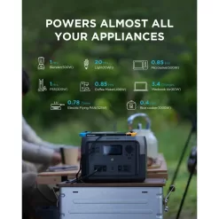 EcoFlow RIVER2Max+160W 500W Output/1000W Peak Push-Button Start Solar Generator RIVER 2 Max with 160W Solar Panel