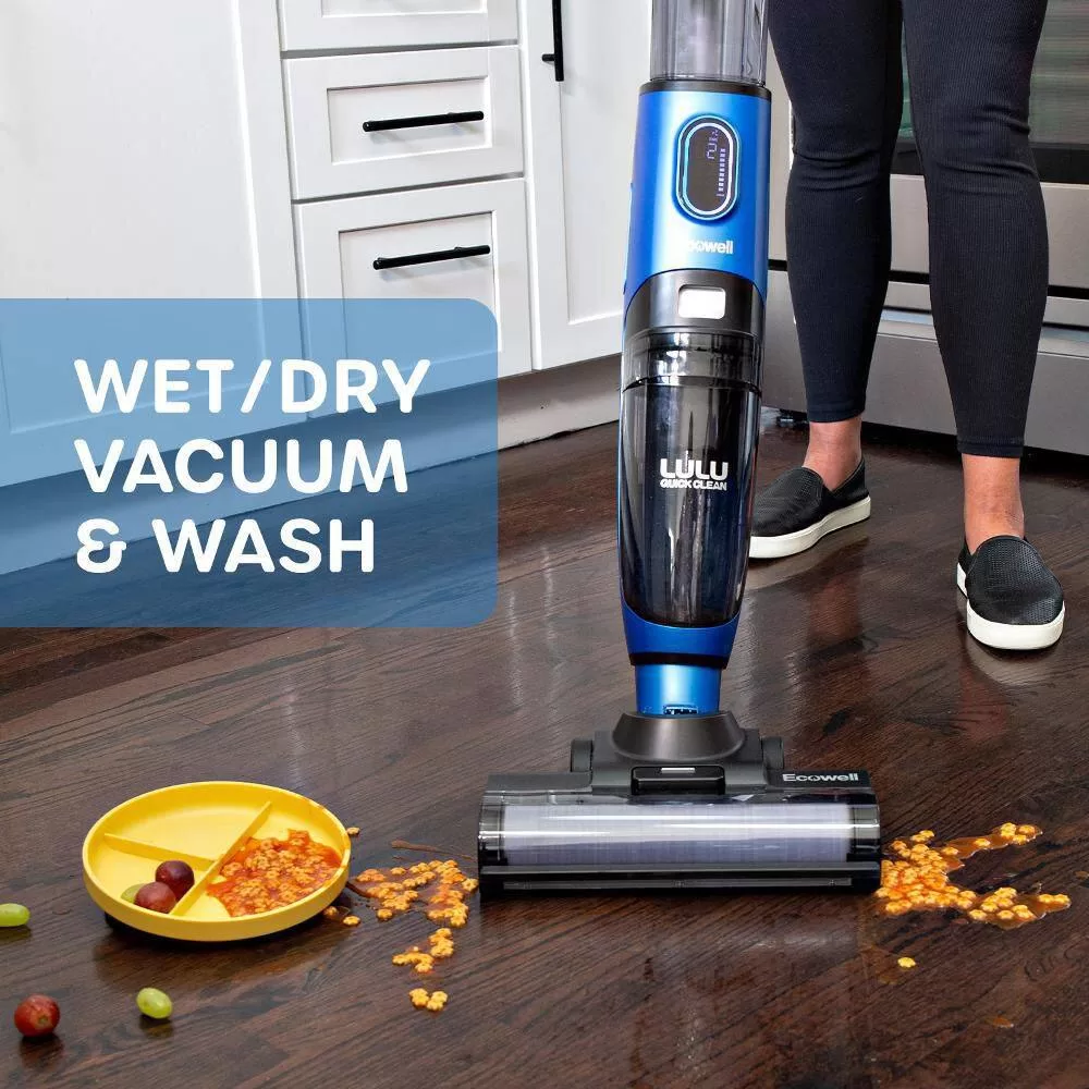 ECOWELL P04 Lulu QuickClean Cordless Bagless Wet/Dry Self Cleaning Vacuum Cleaner and Mop for Hard Floors and Rugs