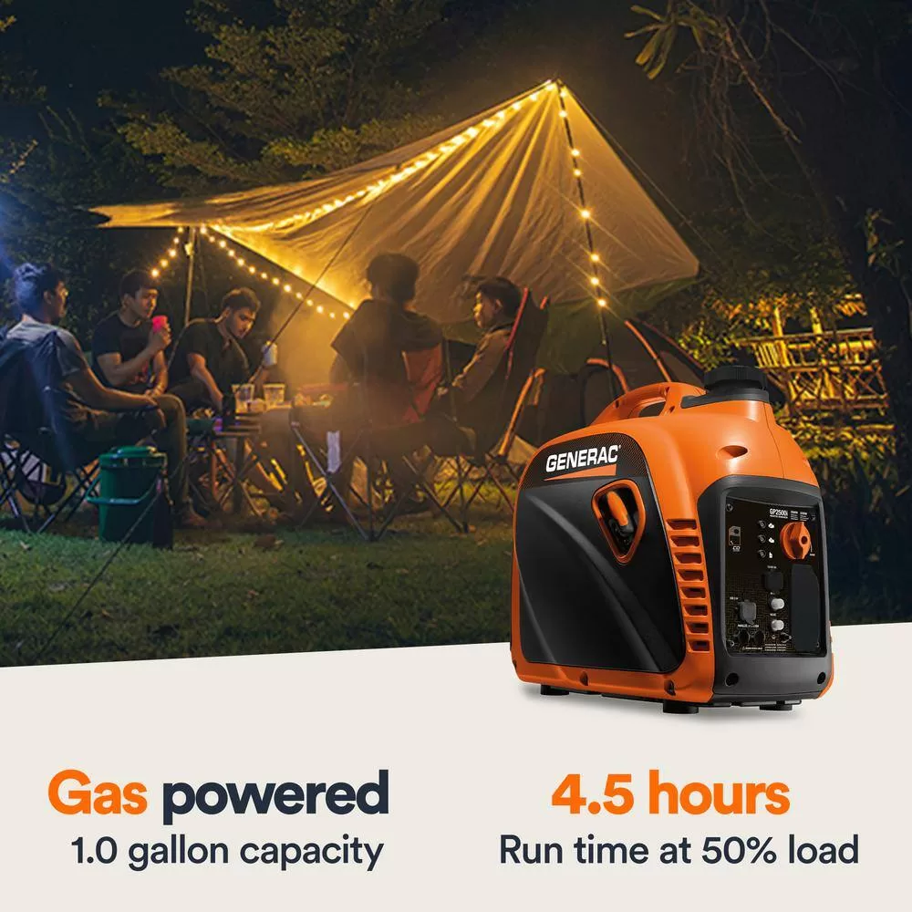 Generac 8251 2500-Watt Recoil Gas Inverter Generator with COSense